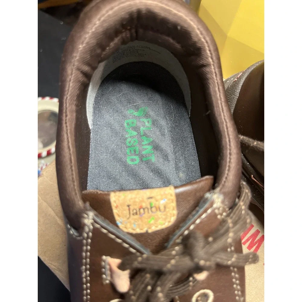 Jambu‎ Womens Brown Vegan Leather Lace Up Perforated Contrast Stitch 10